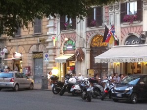 "Dal Papa" on the left;  the "famous" Ris Cafe on the right.