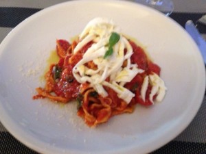 Fettucine with fresh tomato sauce (my second favorite dish of the day)