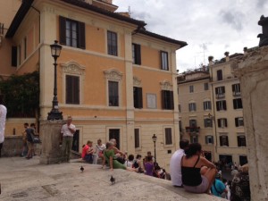 When you sit on the Spanish steps, the apartment John Keats lived (and died) in is just to your left.