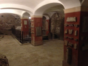 Some of the excavations under Santa Cecilia. Basically, they think the area under the church is where her family really lived.