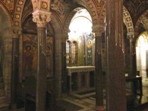 The chapel that holds the tomb of Saint Cecilia