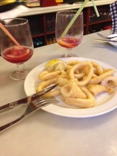 Calamari and sangria